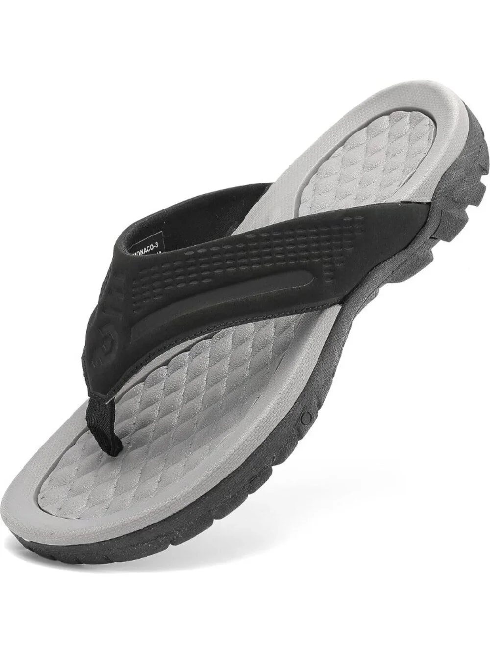 Men's Black&Grey Flip-flops Thongs Sandals Durable Comfort Slippers For Casual